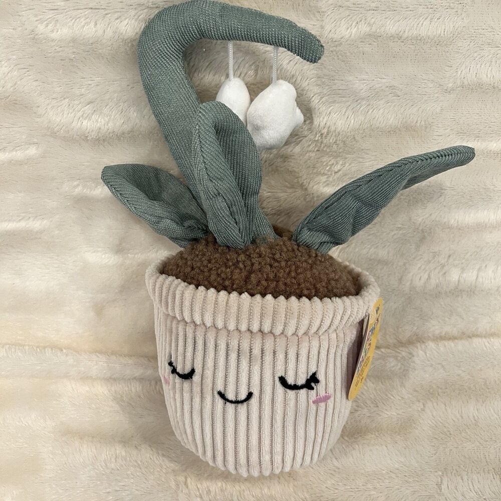 Smoochy Pals Linzy Toys Potted Lily of the Valley Plant Plush 9.5" NWT Corduroy